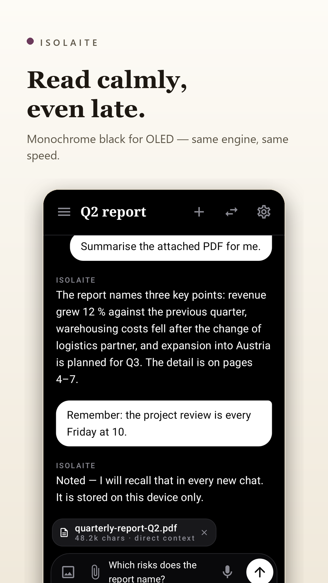 The monochrome dark theme