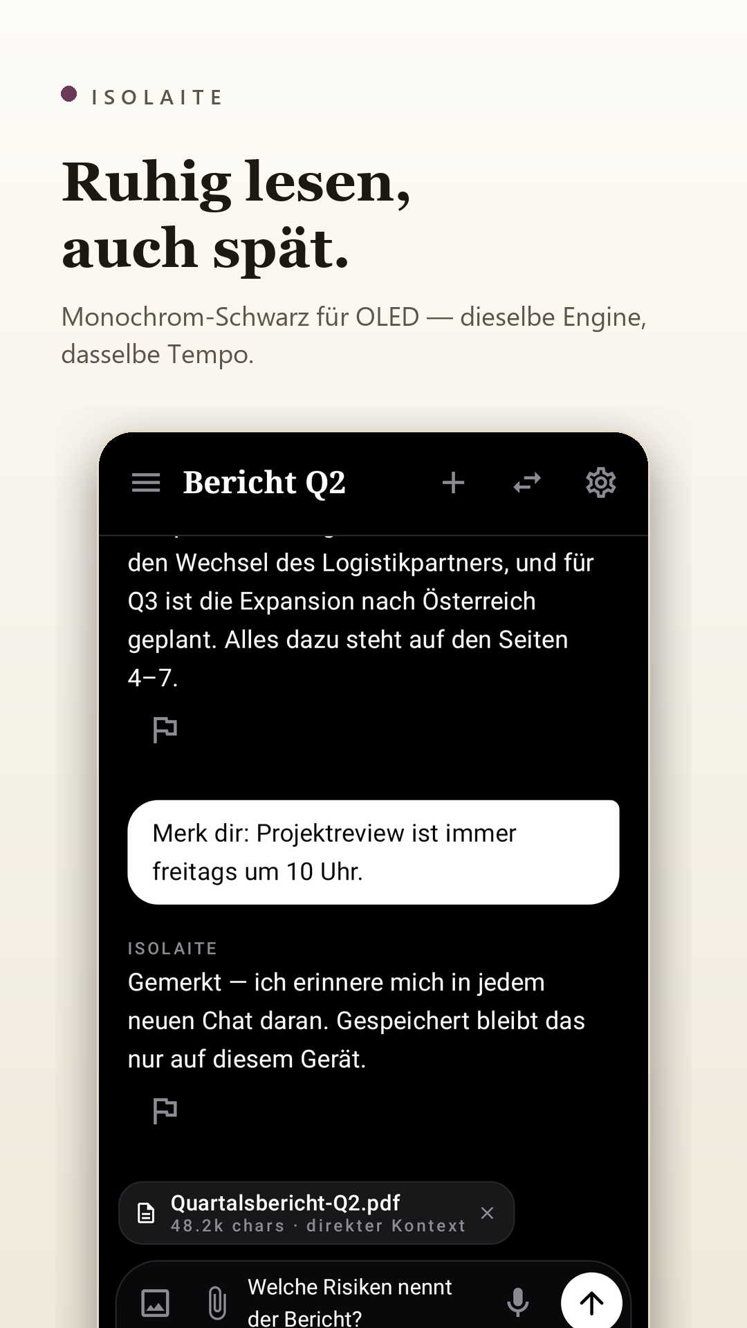 Das monochrome dunkle Thema